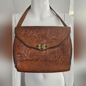 Vintage Tooled Handbag Purse